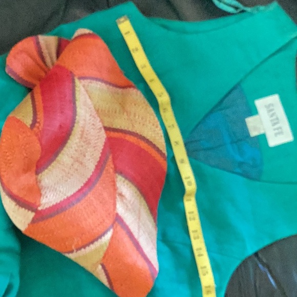 π Beautiful Straw Hat with Bow Red, Orange, Yellow w/ BOW EUC - Picture 4 of 15